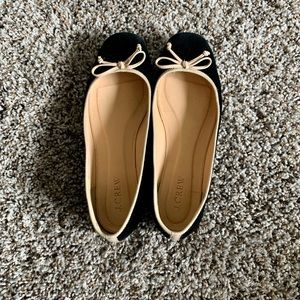J. Crew Lily Ballet Flats in Black velvet